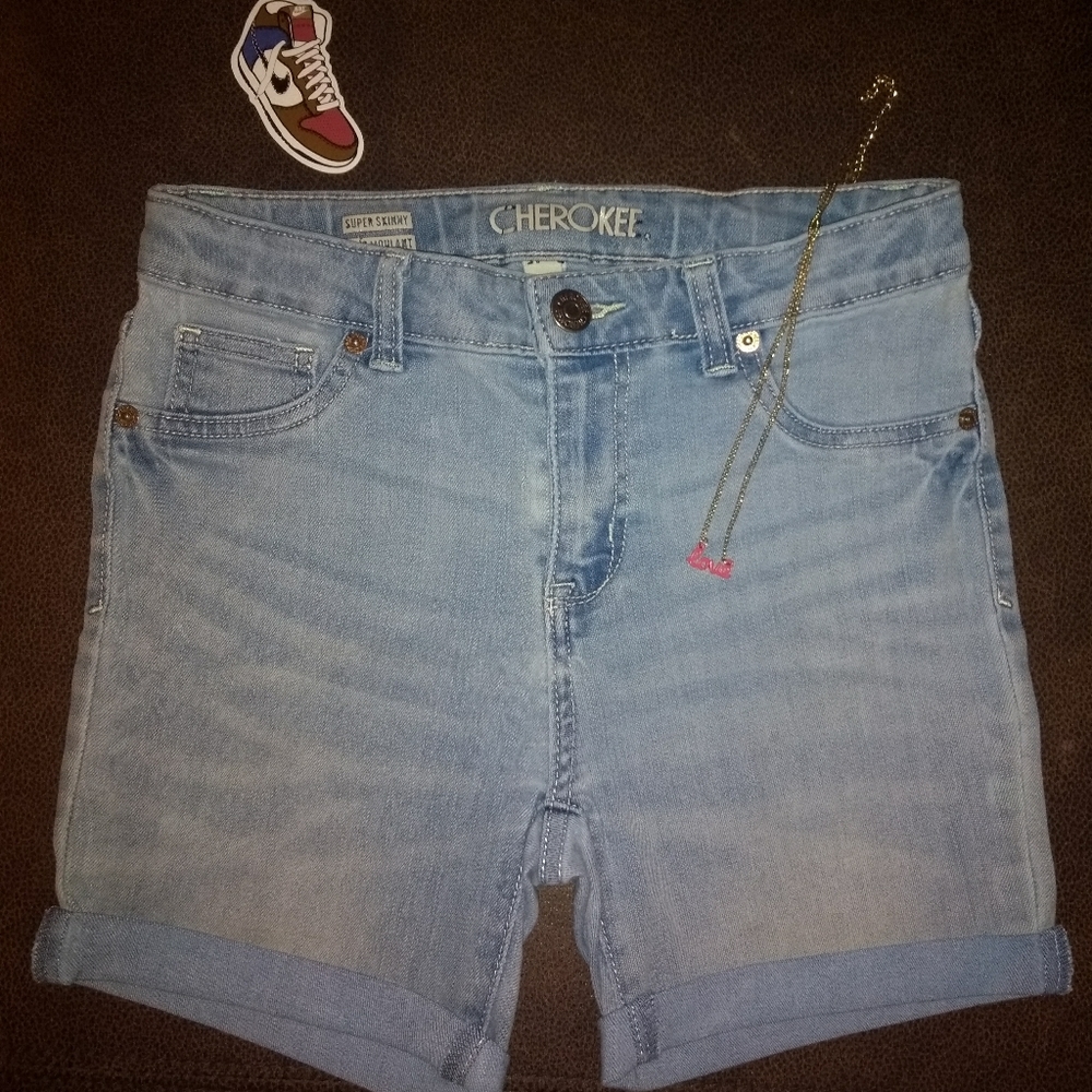 💙 Cherokee cuffed girls jean shorts